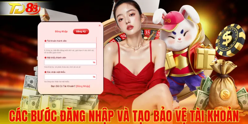 Các bước đăng nhập và tạo bảo vệ tài khoản